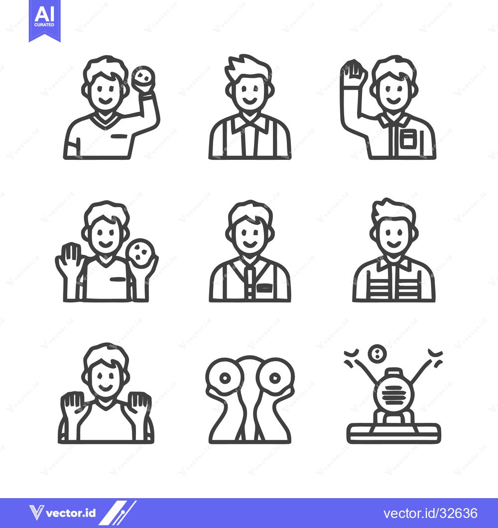 Premium Vector of Line art illustrations of people with different gestures and expressio