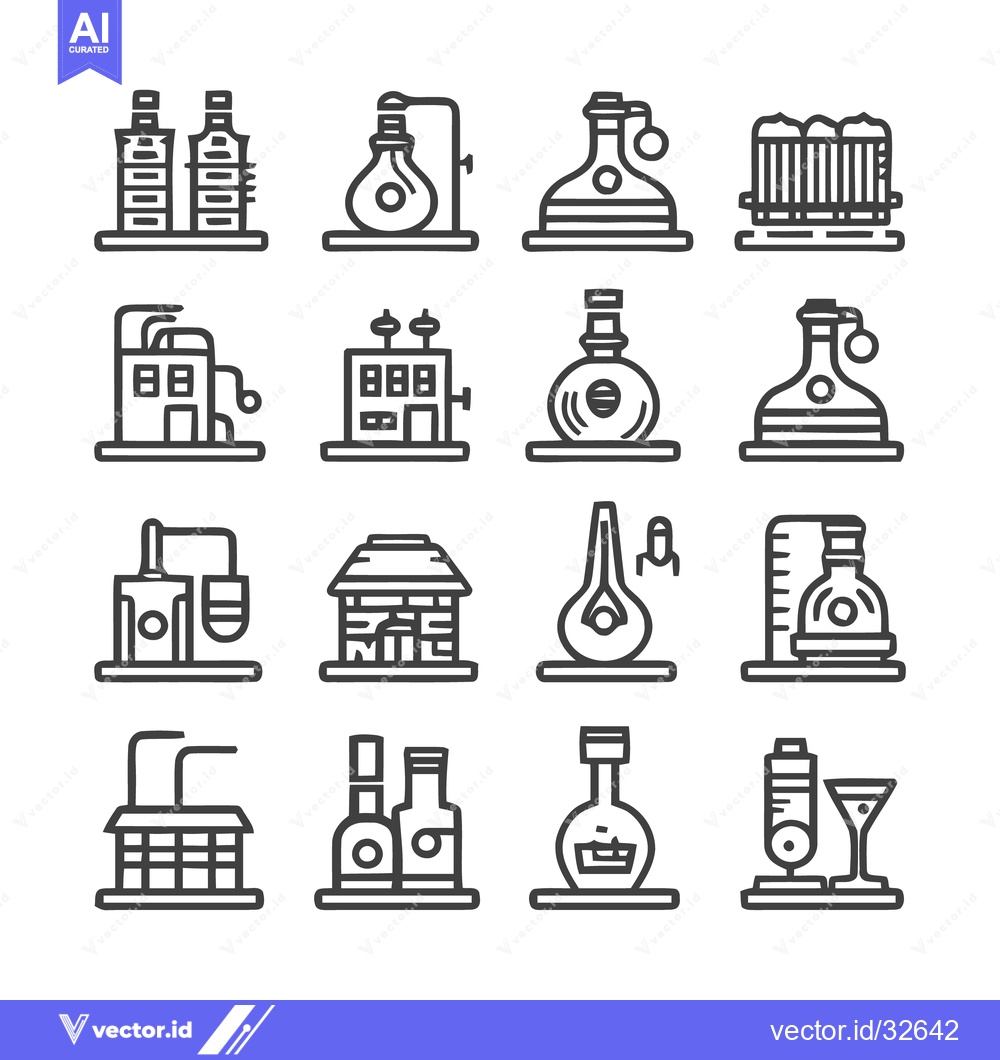 Premium Vector dari Collection of Brewing and Distillery Icons for Design.