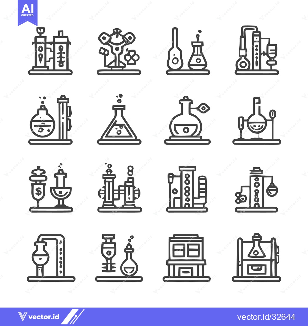 Premium Vector of Laboratory Equipment Icons - Science and Chemistry Illustrations.