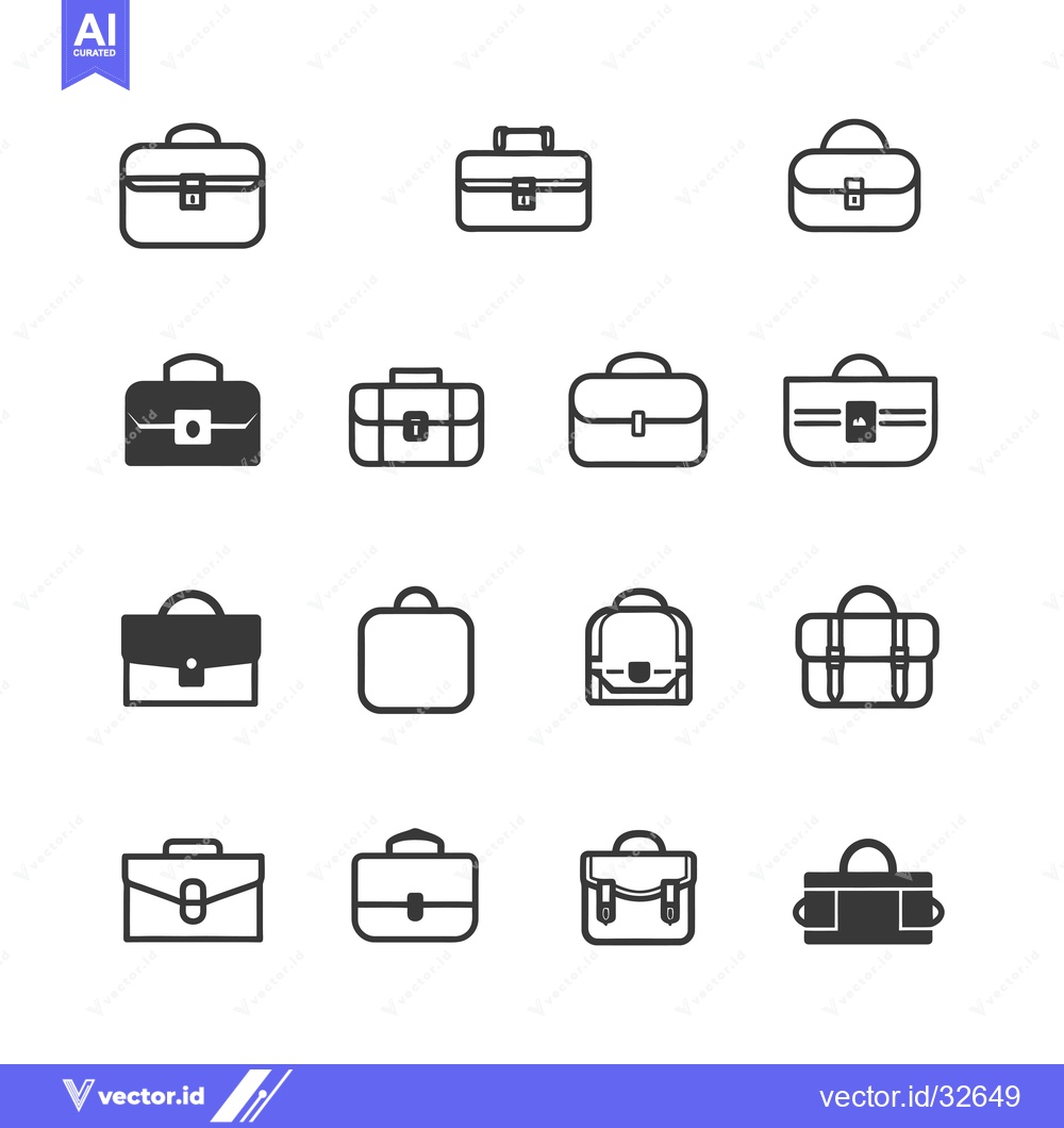 Premium Vector dari Collection of Briefcase Icons in Different Styles
