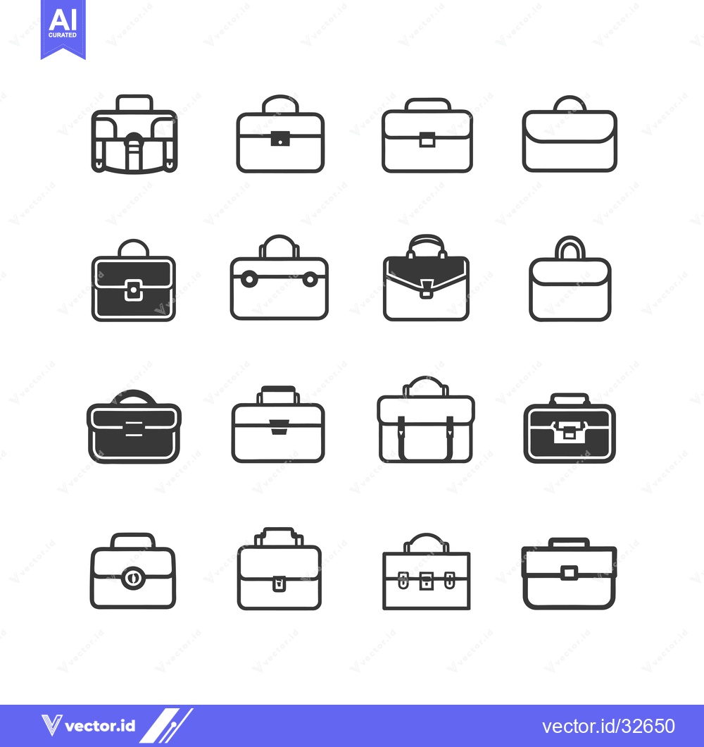 Premium Vector dari Collection of Briefcase Icons in Different Styles