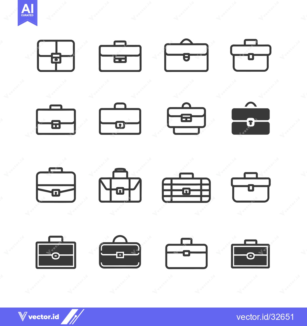 Premium Vector of Collection of Briefcase Icons in Various Styles