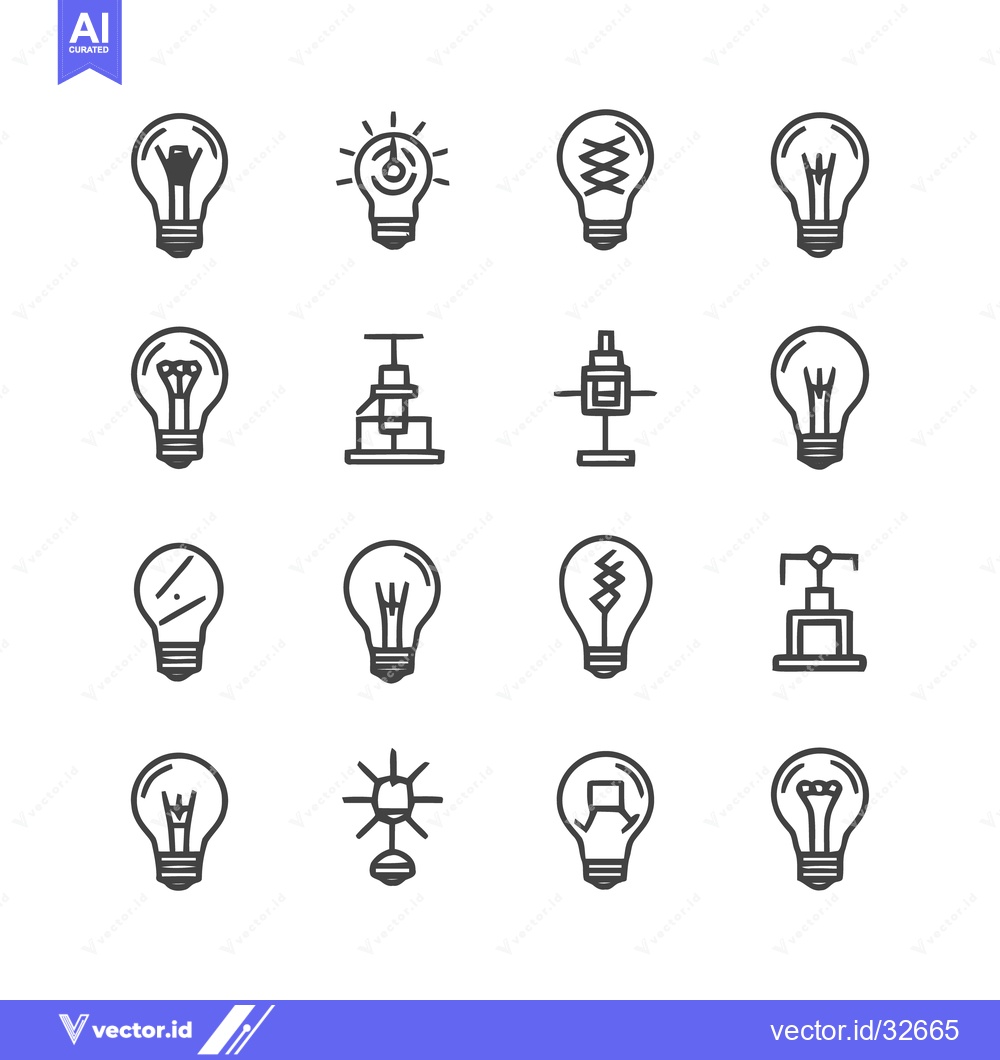 Premium Vector dari Collection of Light Bulb Icons - Creative Ideas and Innovation.