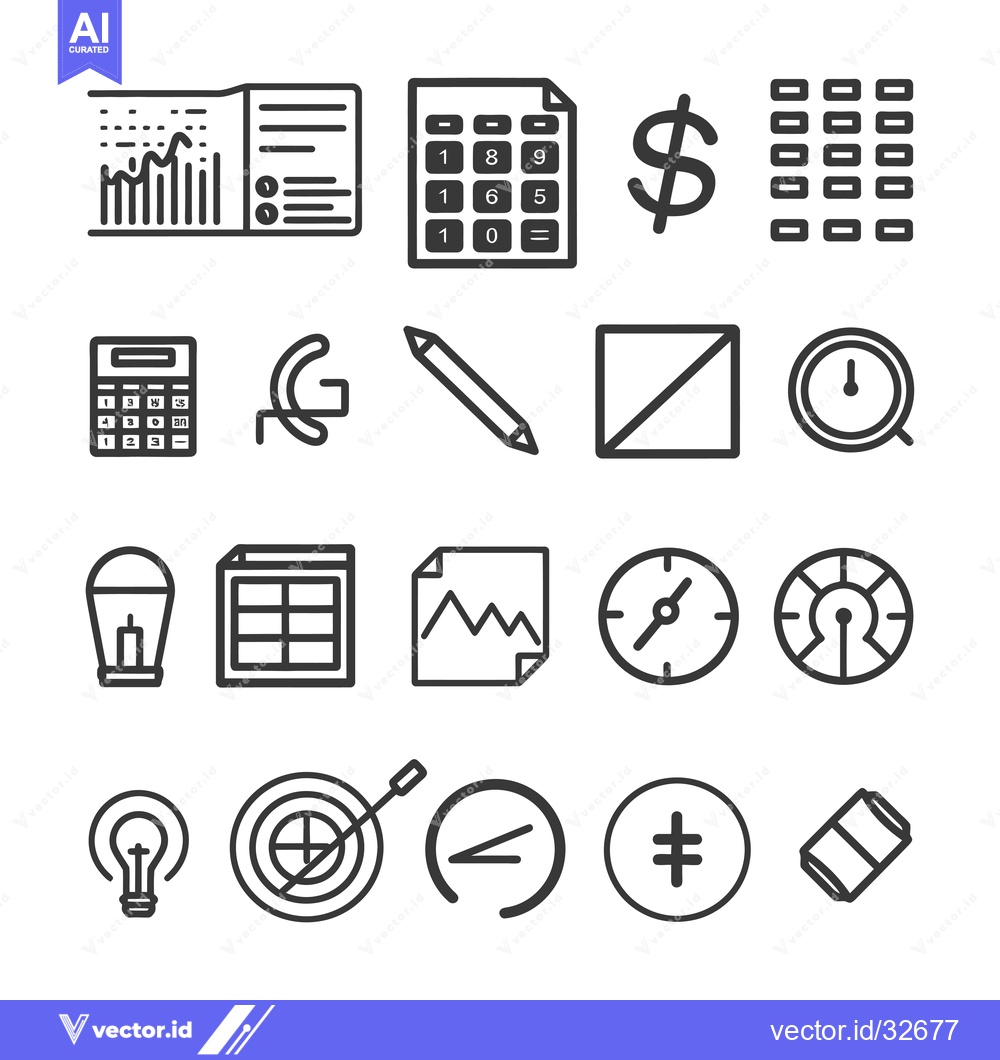 Premium Vector of Collection of Business and Finance Related Line Icons