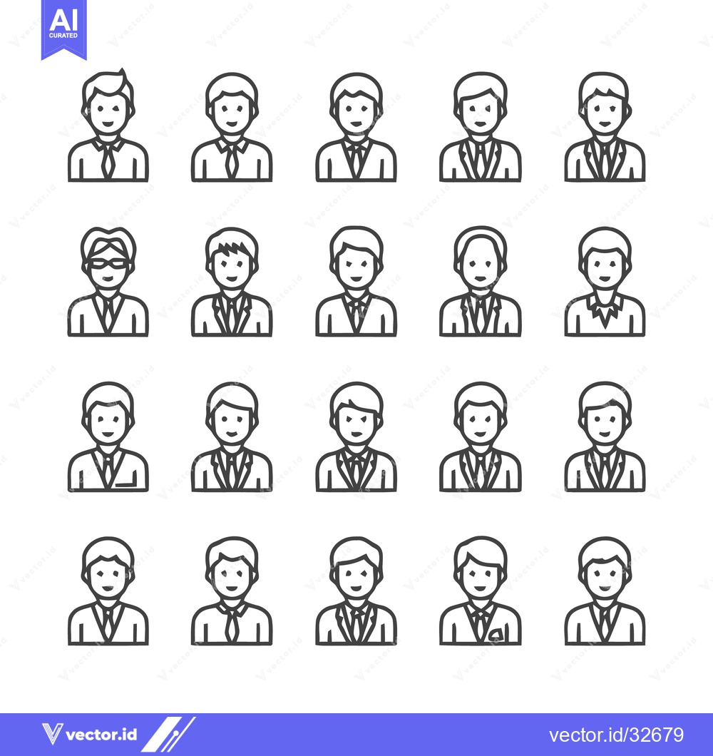 Premium Vector dari Diverse professional portraits - A collection of business people icons