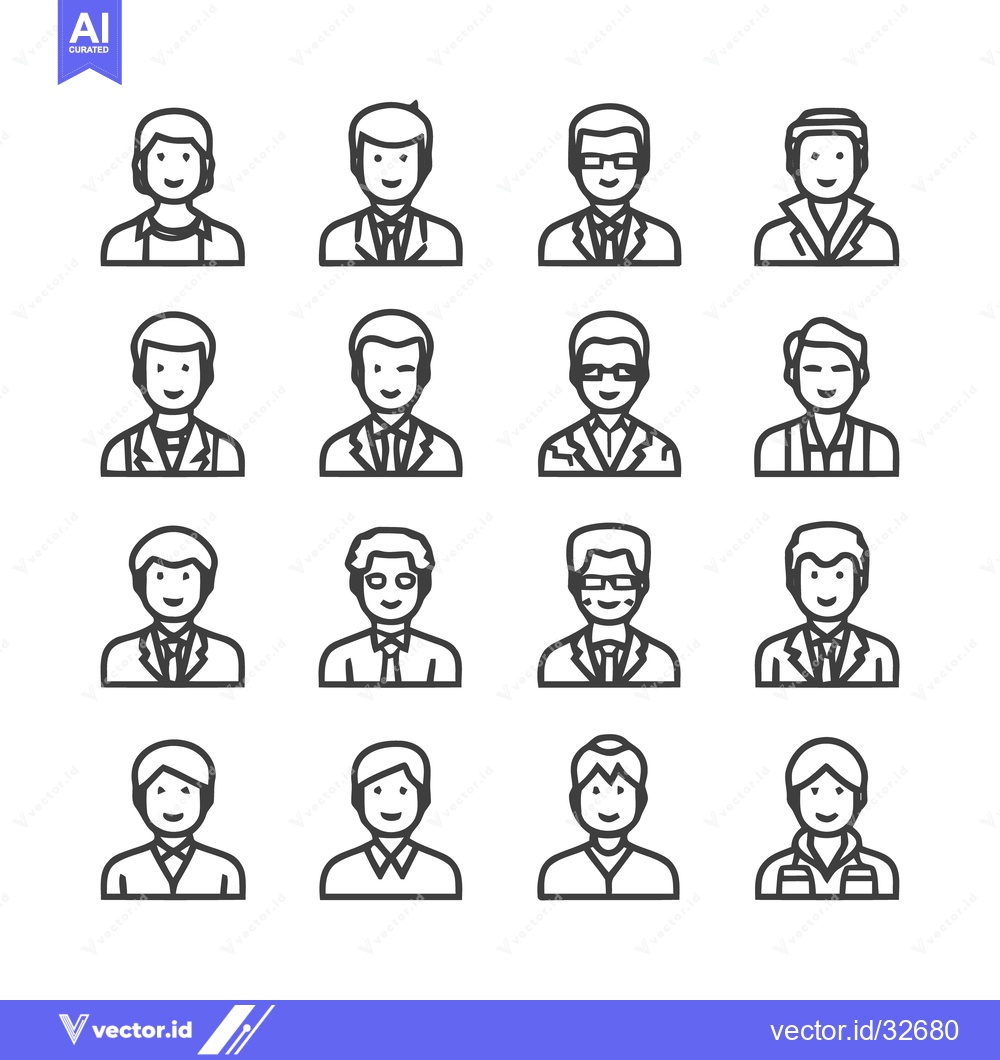 Premium Vector of Collection of various people icons for business and social media.