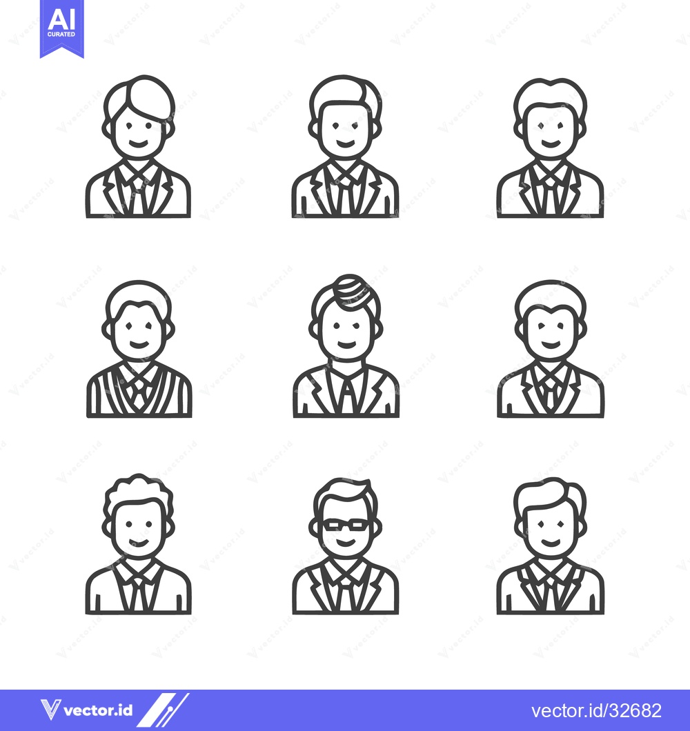 Premium Vector dari Business Professionals - Diverse Portraits in Formal Attire.