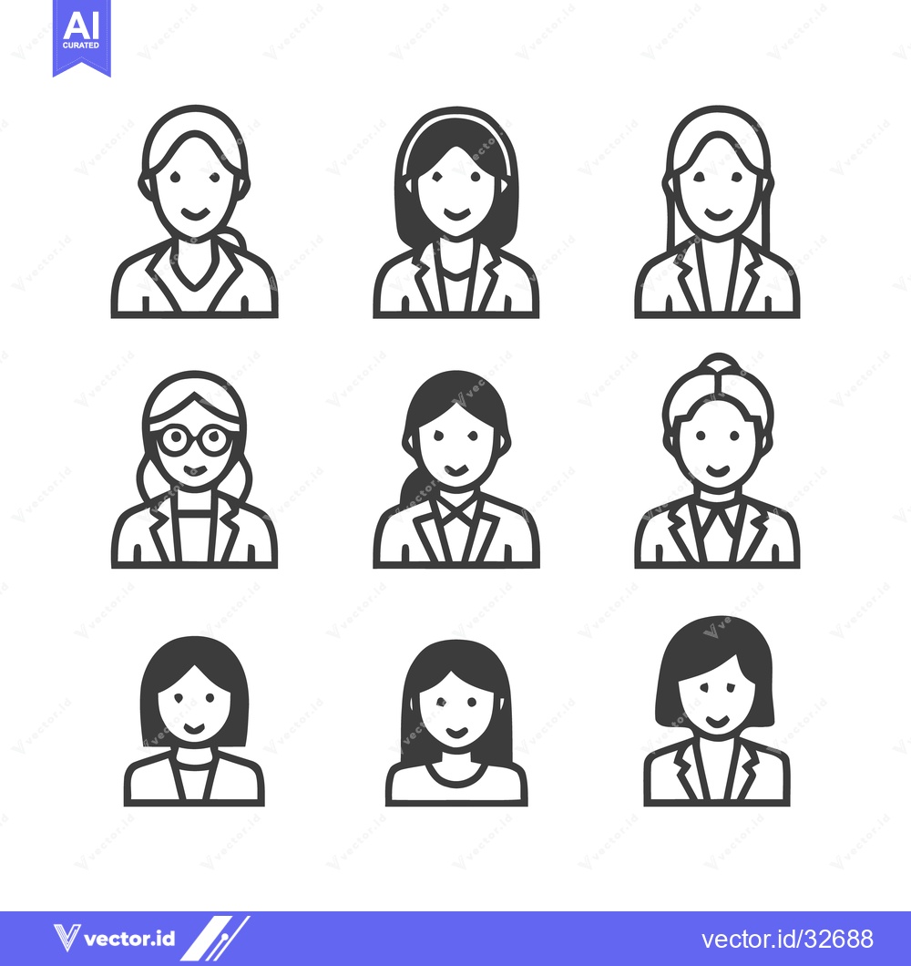 Premium Vector dari Diverse Businesswomen Portraits - A Collection of Professional Female
