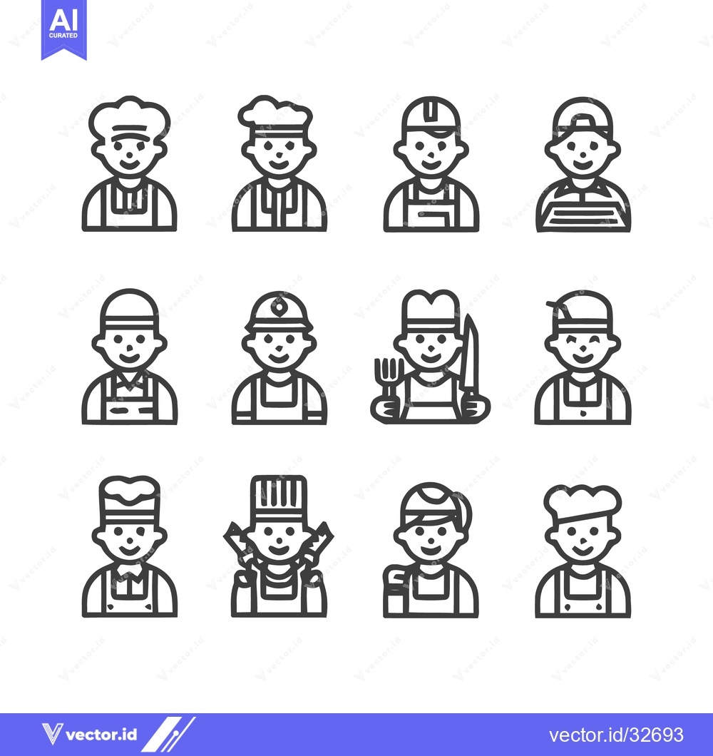 Premium Vector dari Diverse Professions - A Collection of Vector Icons Representing Variou