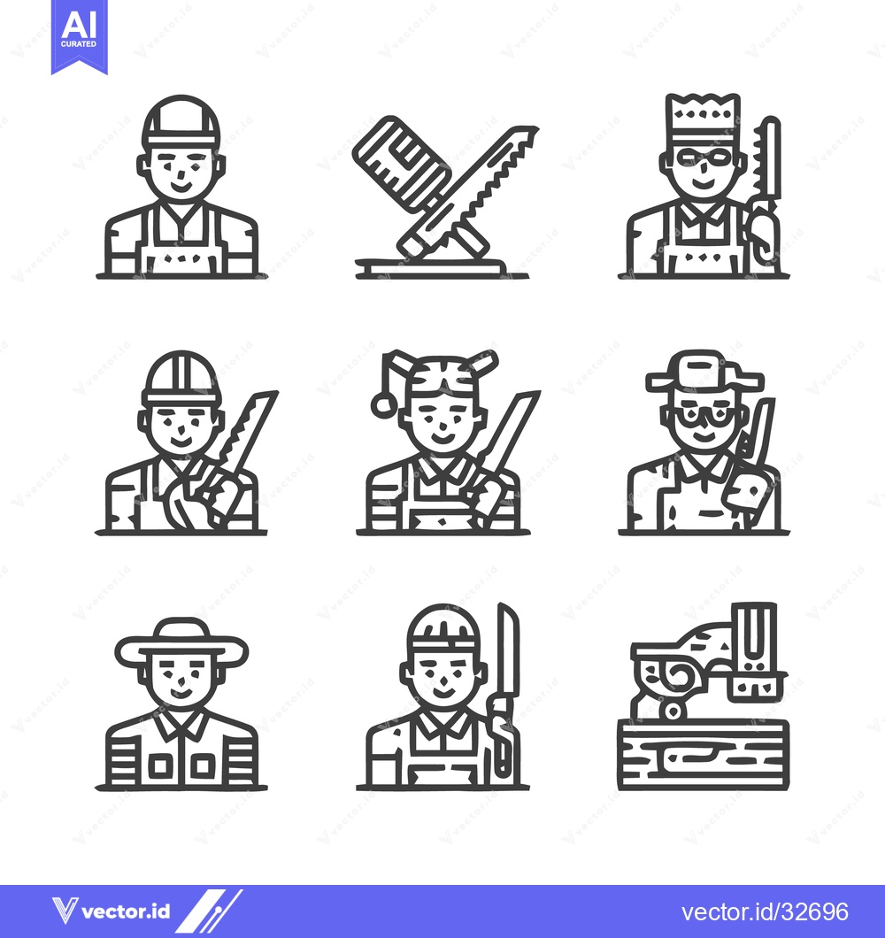 Premium Vector dari Artisan Craftsmanship - A Collection of Carpenter Icons.