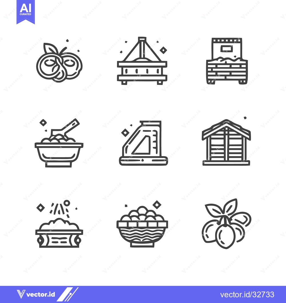 Premium Vector of Farm Icons - Agriculture, Harvest, and Food Production.