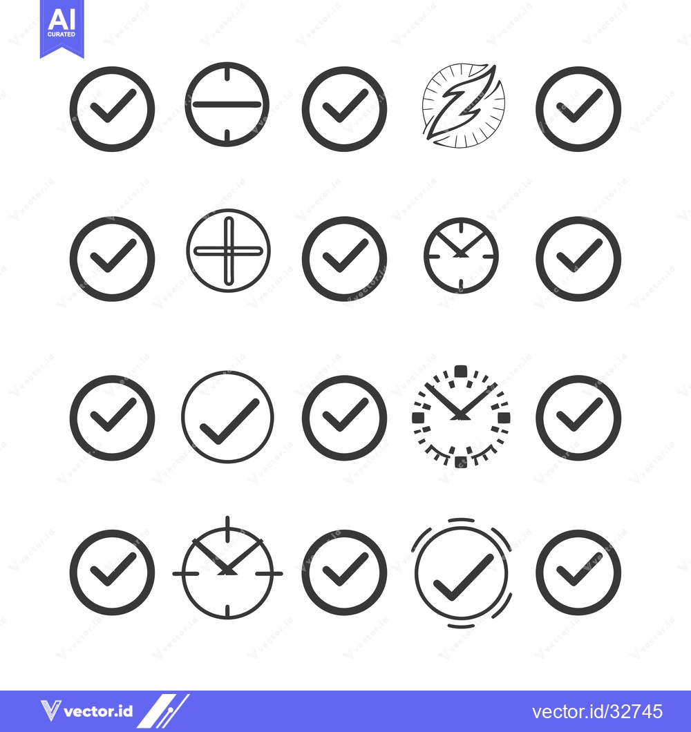 Premium Vector dari Collection of Checkmark Icons with Various Design Elements