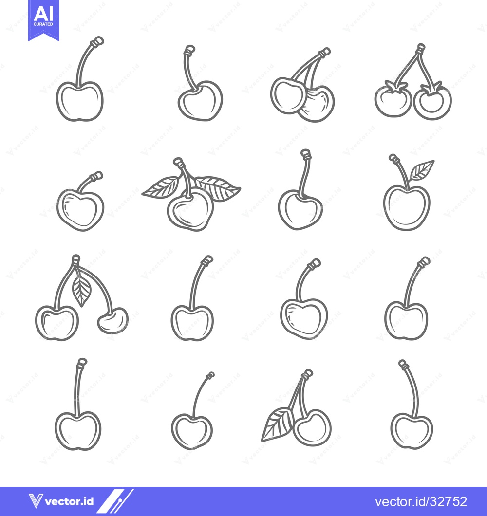 Premium Vector dari Collection of Cherry Illustrations in Various Styles