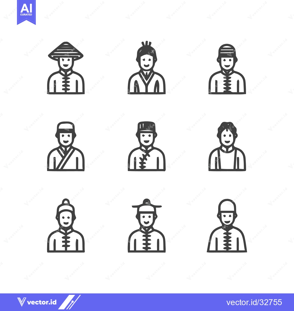 Premium Vector dari Diverse Cultural Portraits - A Collection of Ethnic Icons.