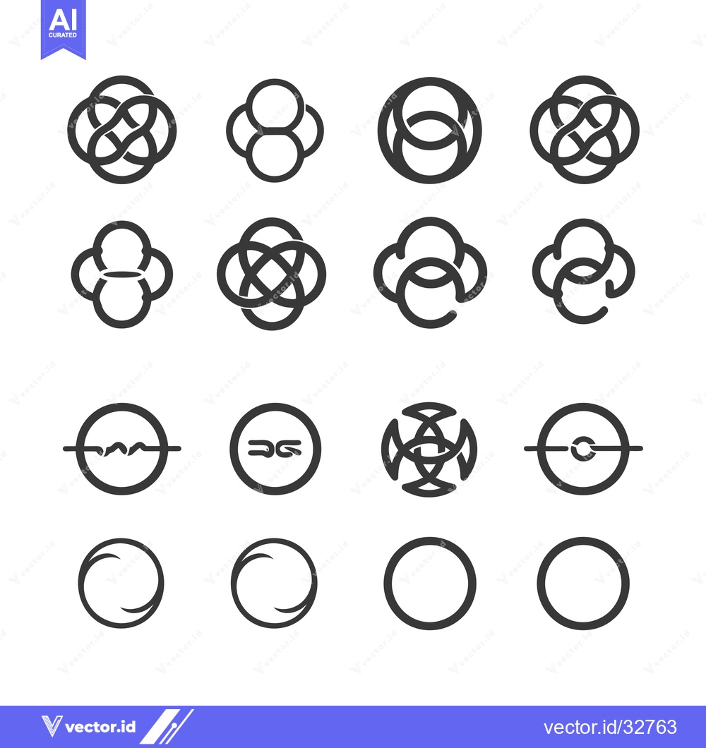 Premium Vector dari Collection of Circle and Interlocking Circle Logos