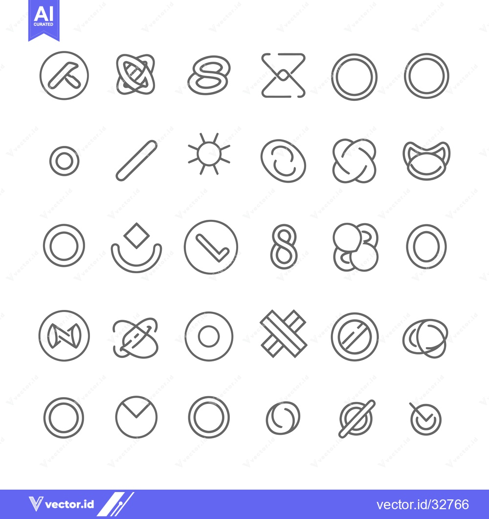Premium Vector of Collection of Circular and Linear Graphic Design Elements