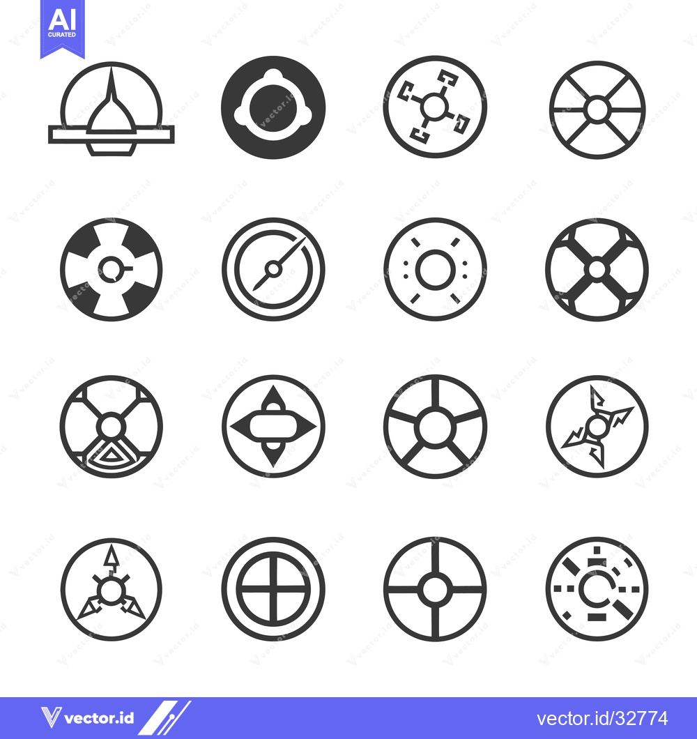 Premium Vector of Collection of Circular Geometric Shapes with Central Points