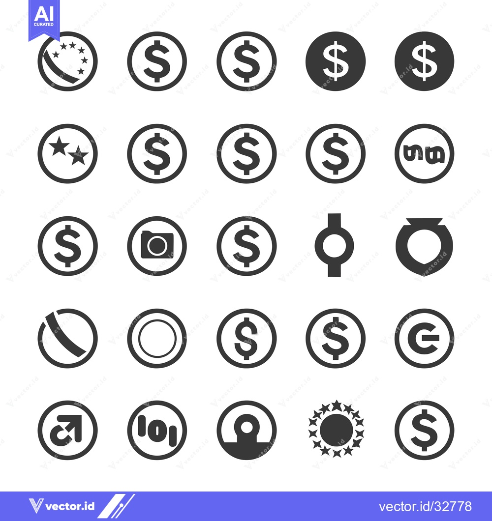 Premium Vector dari Collection of Circular Icons with Various Symbols and Designs