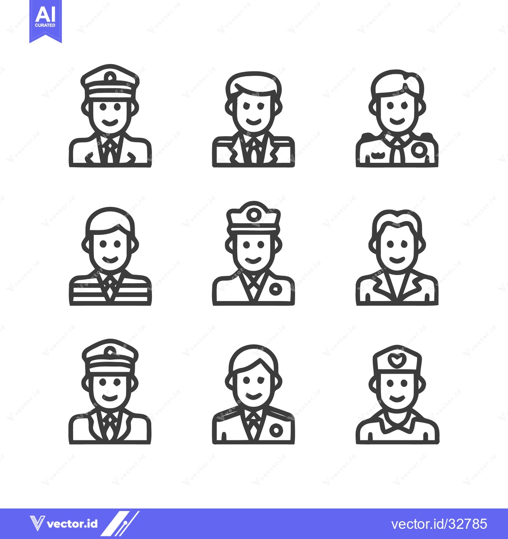 Premium Vector dari Diverse Professional Portraits - A Collection of Uniformed Individuals