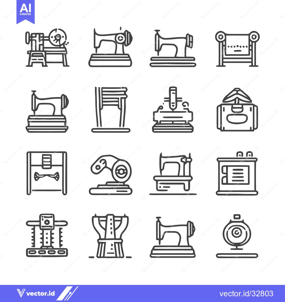 Premium Vector dari Collection of Sewing Machine Icons for Design Projects.