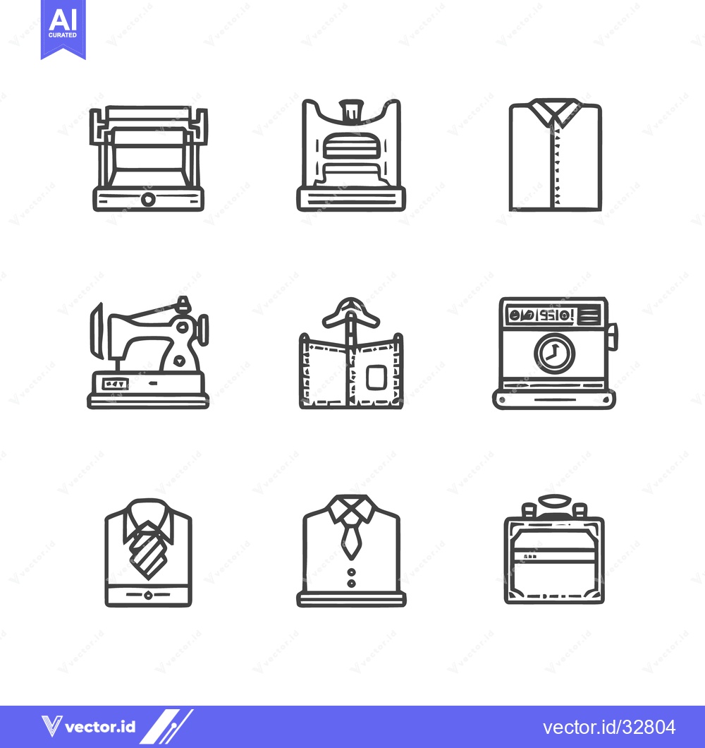 Premium Vector dari Laundry and Tailoring Icons - A Minimalist Vector Set.