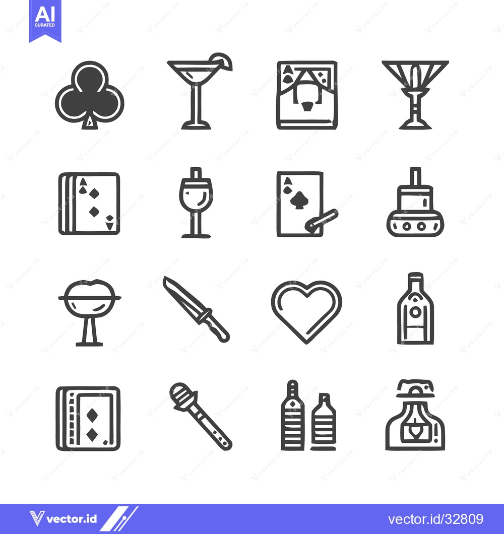 Premium Vector dari Collection of Minimalist Black and White Icon Set.