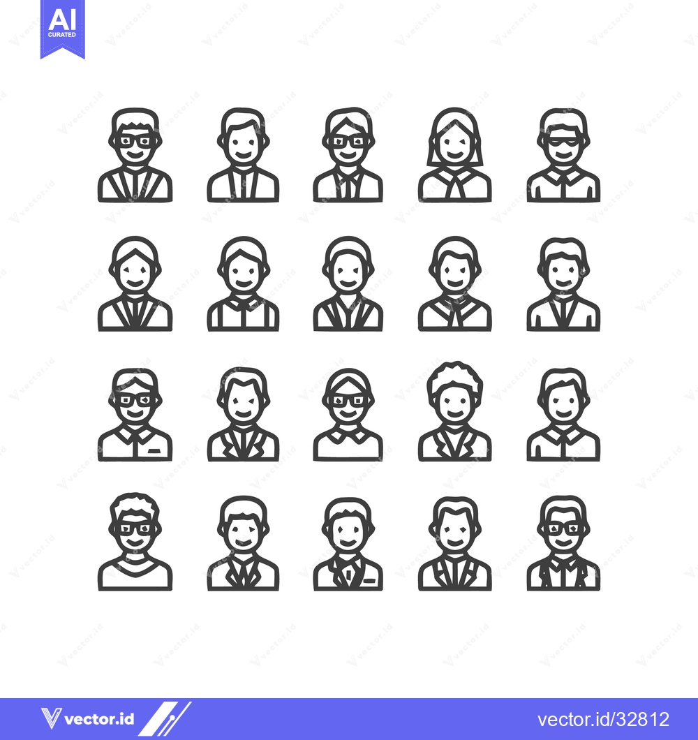 Premium Vector dari Diverse Group of People Icons Representing Various Professions and Dem