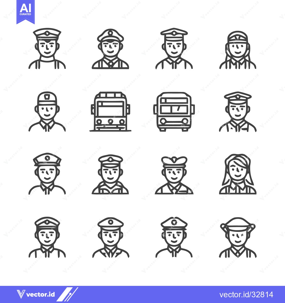 Premium Vector dari Collection of Line Art Illustrations Featuring People and Vehicles.