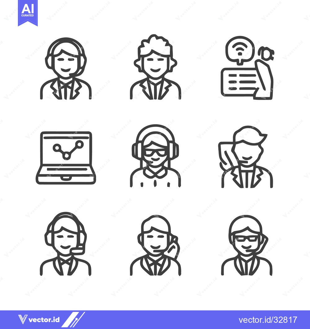 Premium Vector dari Customer Service Representatives - A Diverse Collection of Icons.
