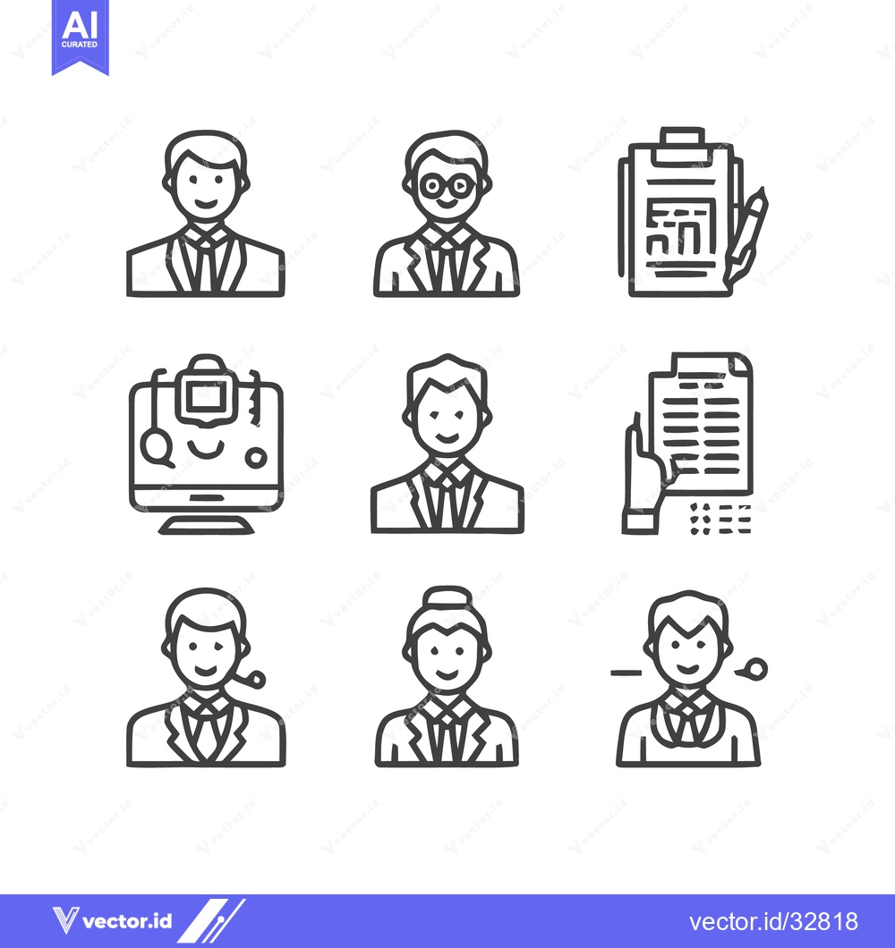 Premium Vector dari Business Professionals - Diverse Icons Representing Various Roles and