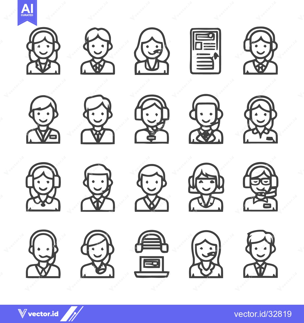 Premium Vector of Customer Service Representatives - A Comprehensive Collection of Icons