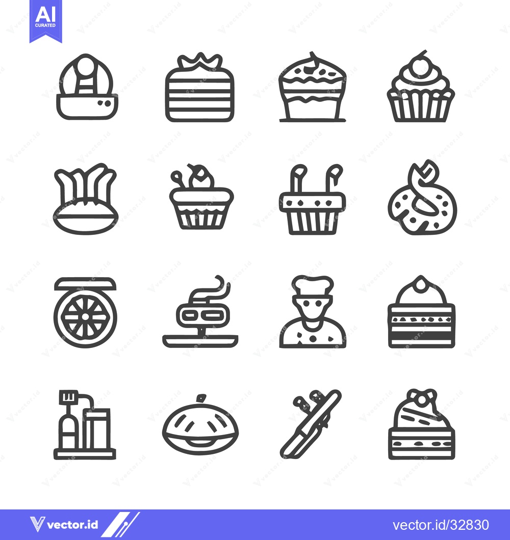 Premium Vector dari Delicious Dessert Icons - A Collection of Sweet Treats.