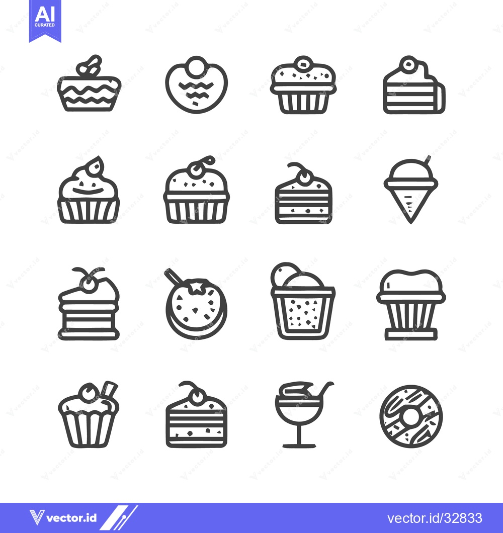 Premium Vector dari Delicious Dessert Icons - A Sweet Collection of Treats.
