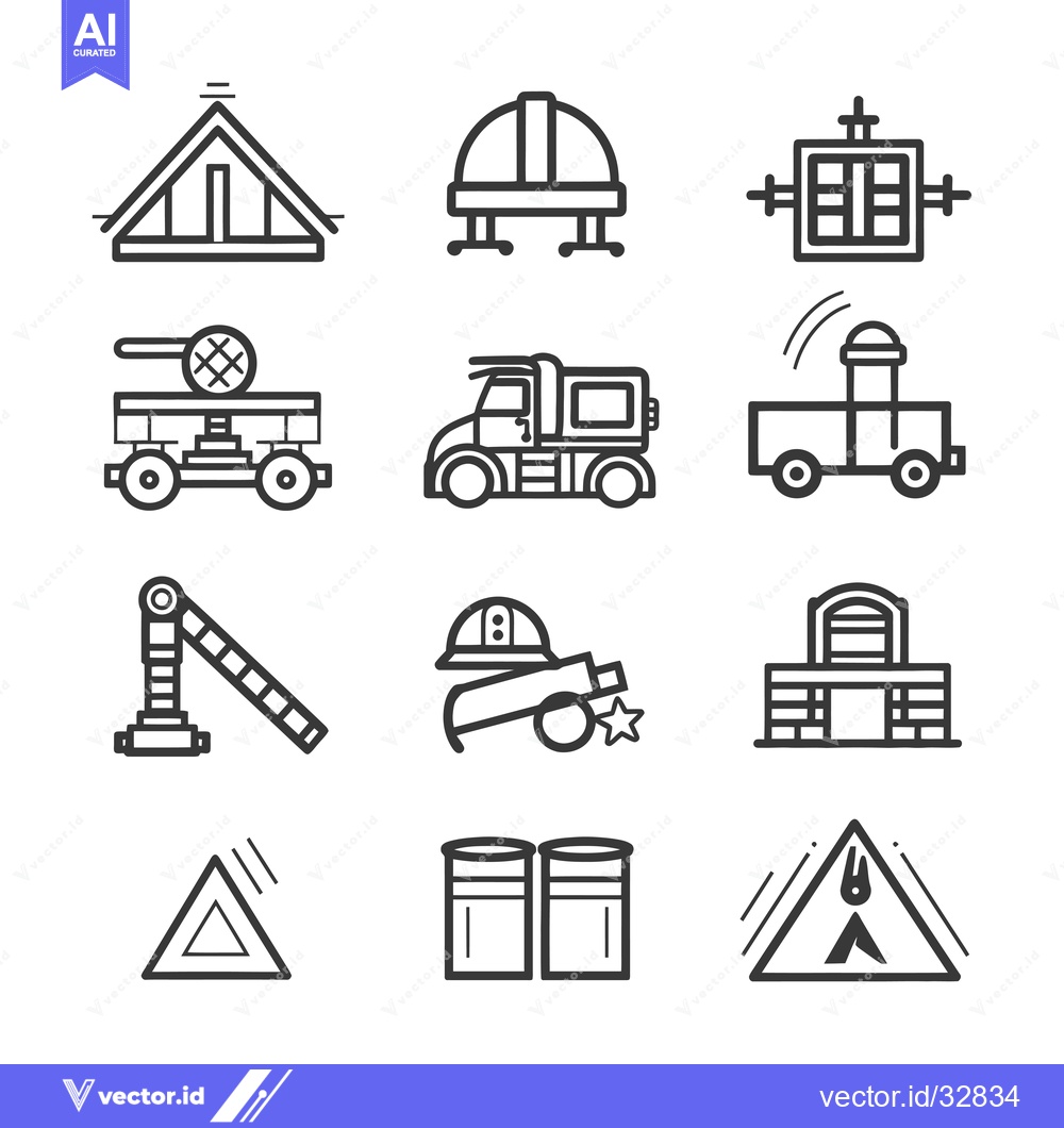 Premium Vector dari Collection of Construction and Industrial Line Icons