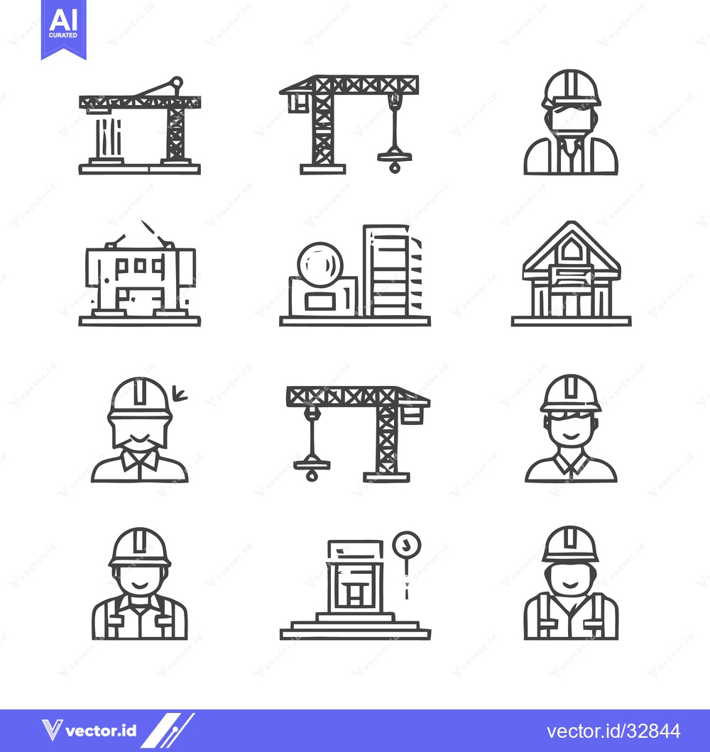 Premium Vector dari Construction and Engineering Icons - A Comprehensive Collection.