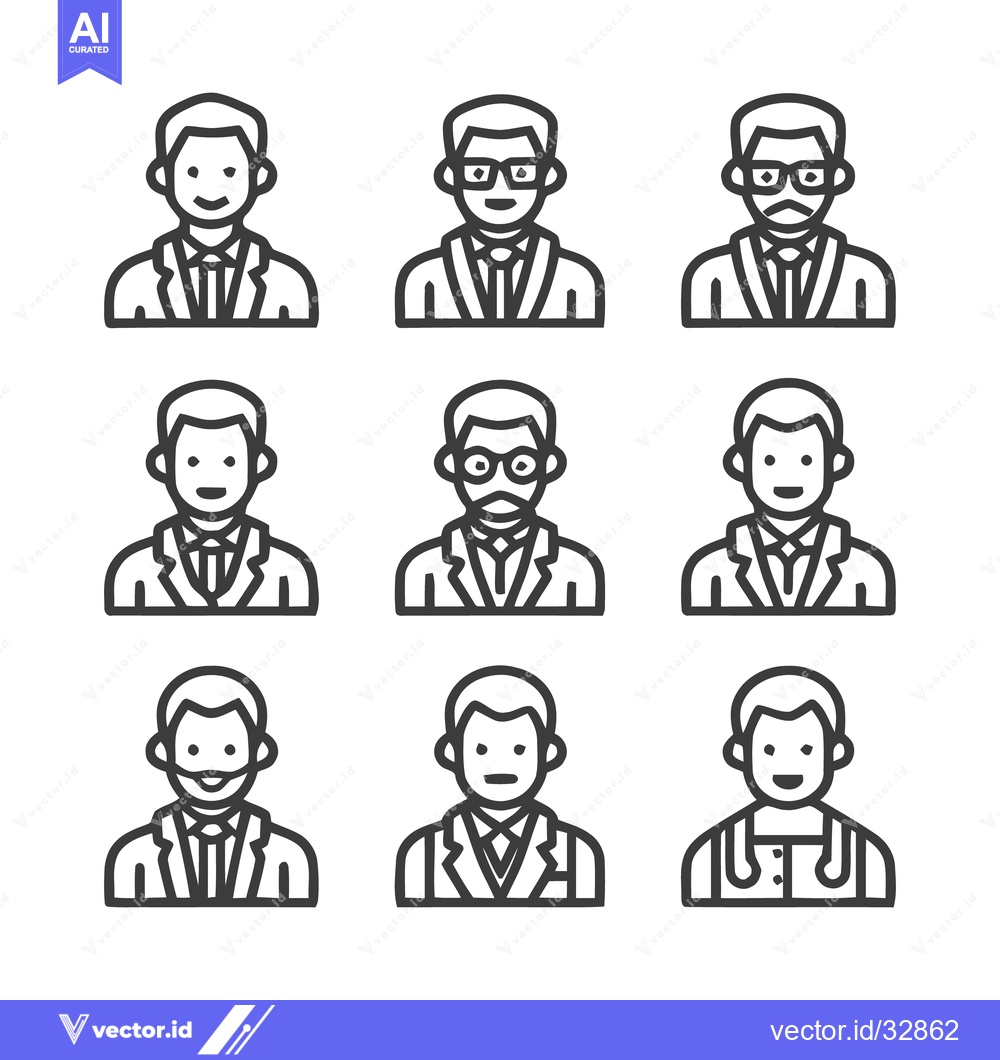 Premium Vector of Diverse professional portraits representing various occupations and pe