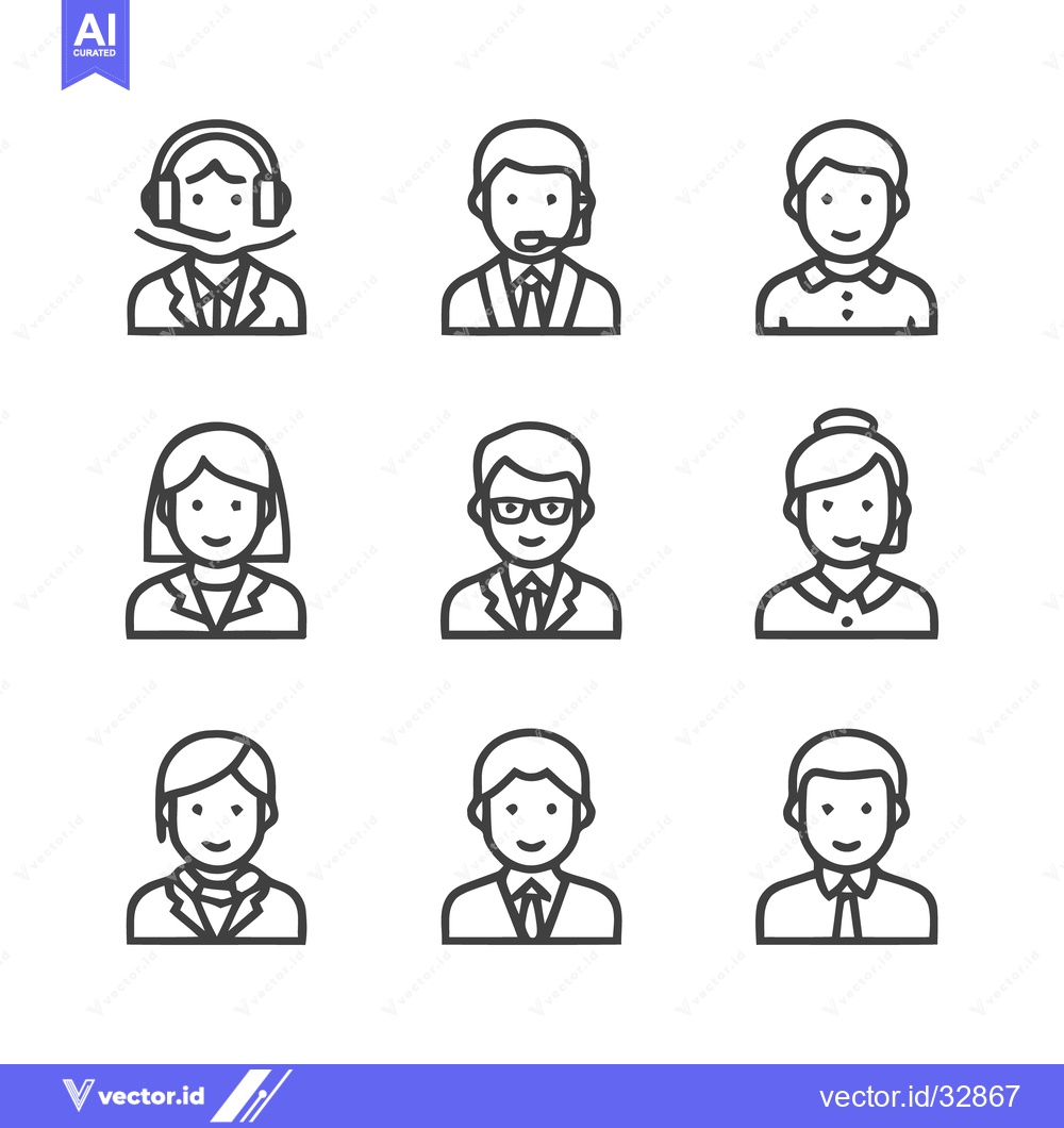 Premium Vector dari Customer Service Representatives - A Diverse Collection of Icons.