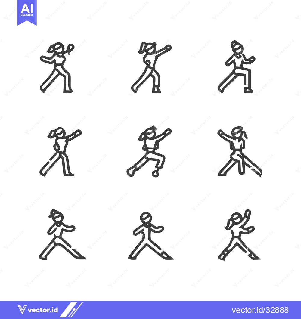 Premium Vector dari Energetic Women in Action - A Set of Dynamic Exercise Poses.