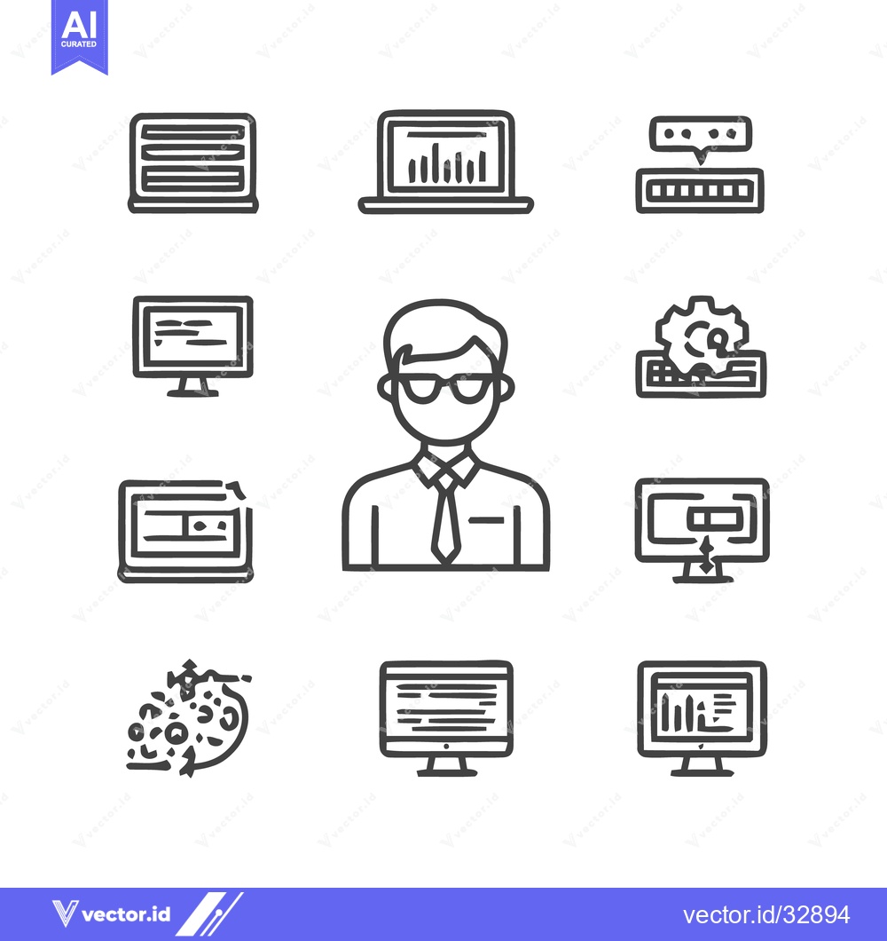 Premium Vector dari Software Engineer and Technology Icons - A Comprehensive Overview.