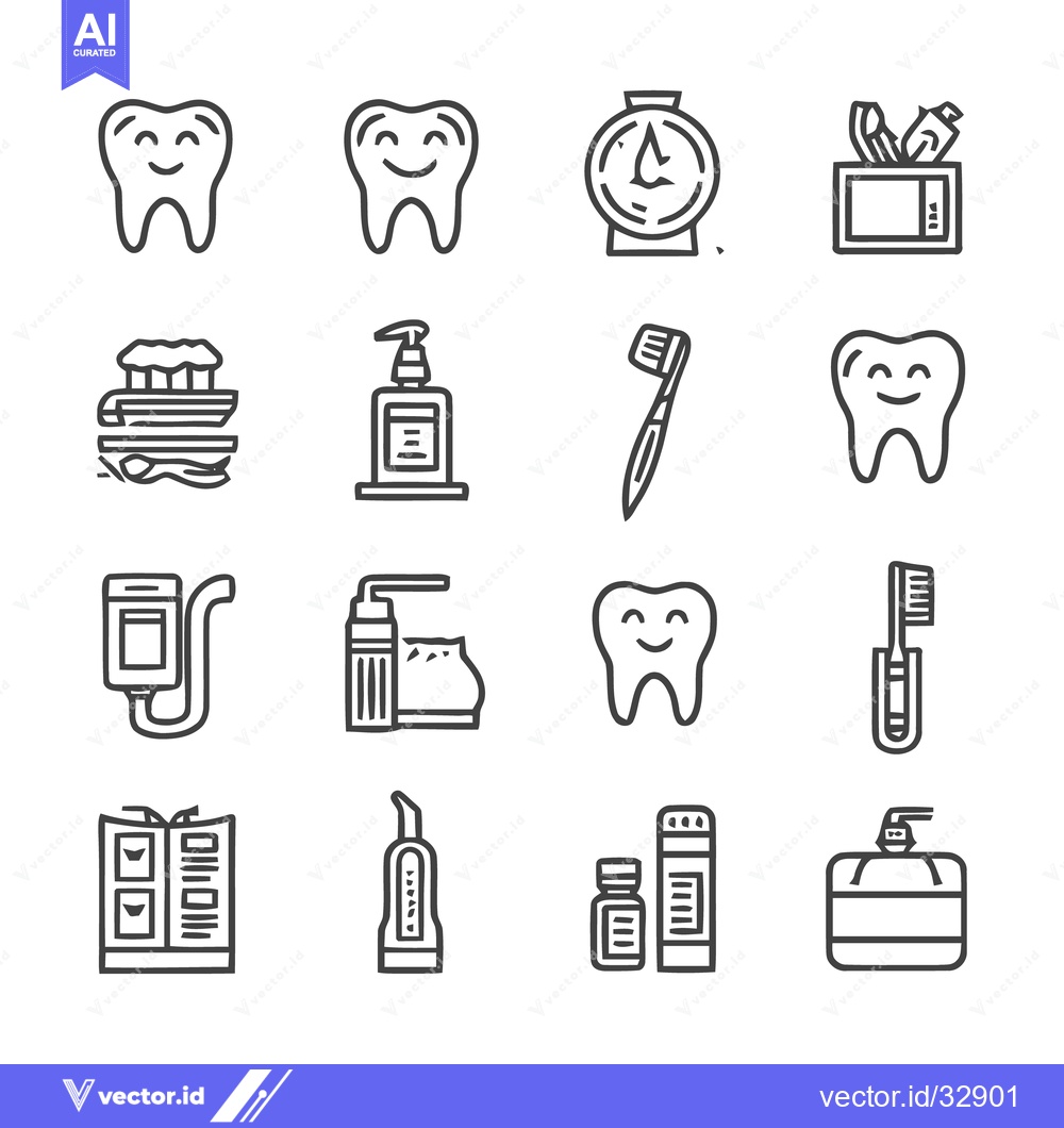 Premium Vector dari Dental care and hygiene icons set for health and wellness.