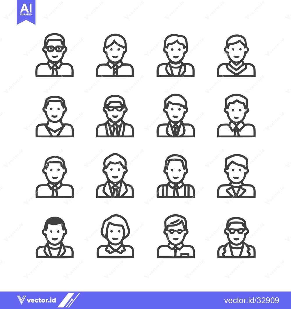 Premium Vector of Collection of various people icons for business and social media.