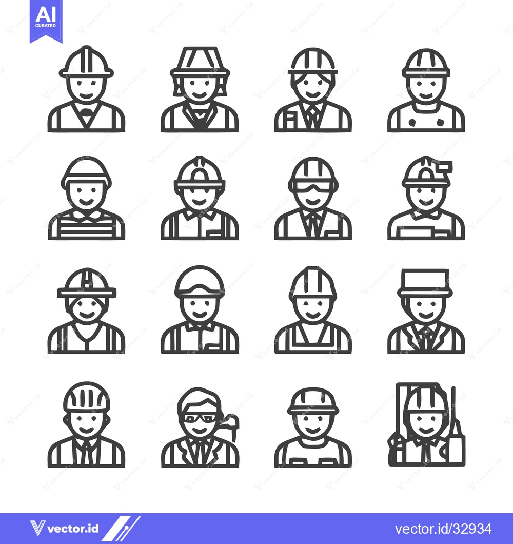 Premium Vector dari Diverse Professions - A Collection of Illustrated Worker Icons.