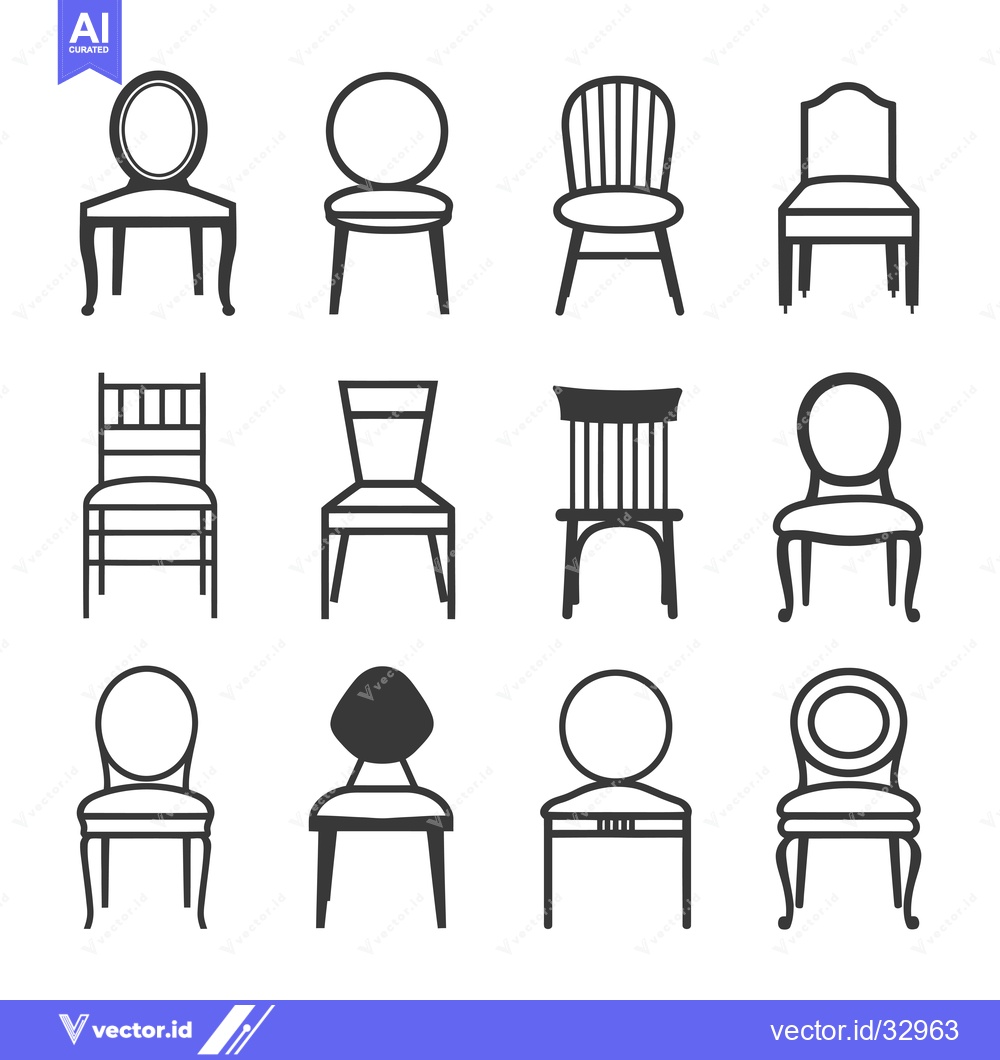 Premium Vector of Collection of Different Styles of Chairs in Outline Design