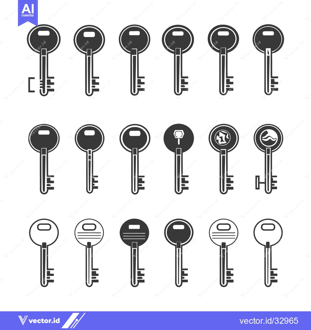 Premium Vector of Collection of Different Styles of Key Icons