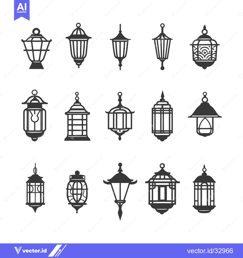 Premium Vector of Collection of Different Styles of Lanterns