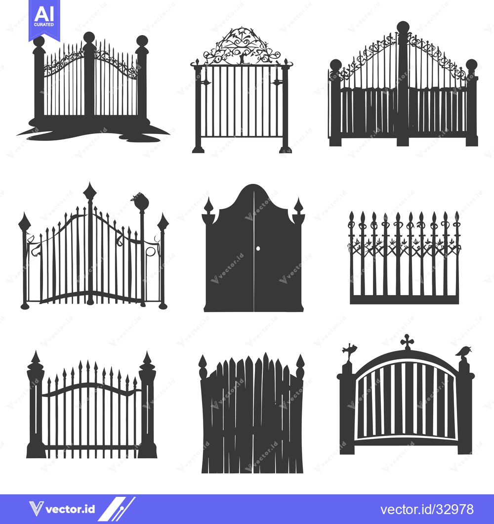 Premium Vector of Collection of Different Types of Ornamental Gates