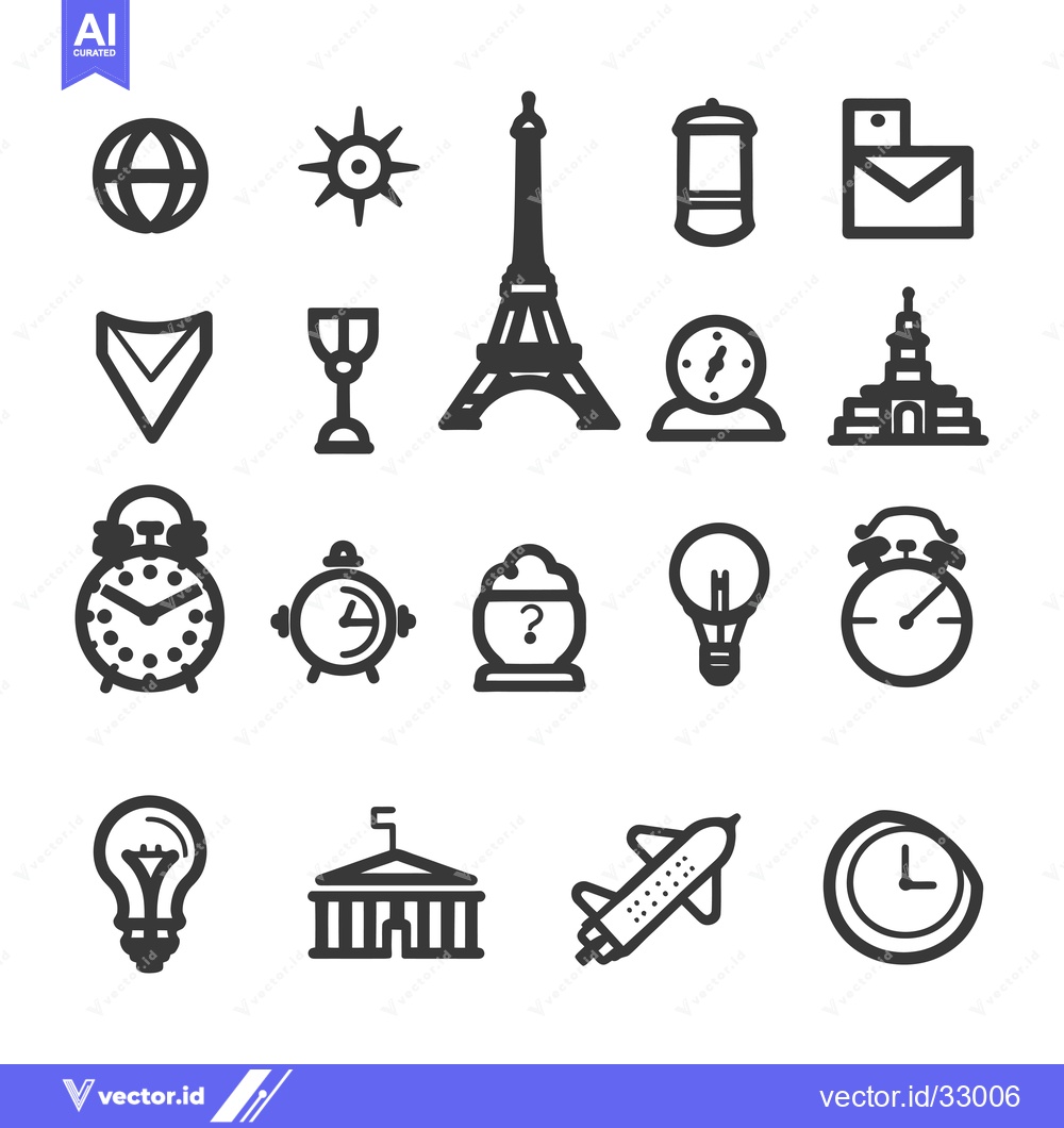 Premium Vector of Collection of Diverse Outline Icons