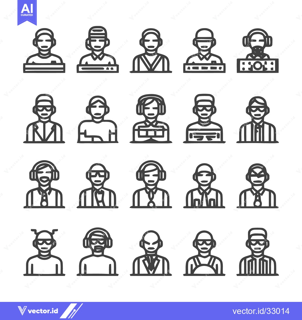 Premium Vector dari Diverse Collection of People Icons - Portraits and Avatars.
