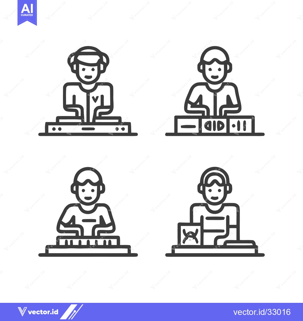 Premium Vector dari Minimalist DJ Icons Representing Music and Entertainment.