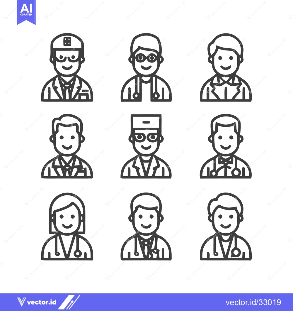 Premium Vector dari Medical Professionals - Diverse Lineup of Doctors and Healthcare Provi
